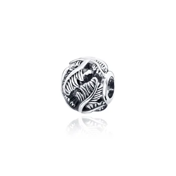 

2019 Autumn New 925 Solid Silver Openwork Leaves Charm Charm Beads fit Original Bracelets Women DIY Jewelry