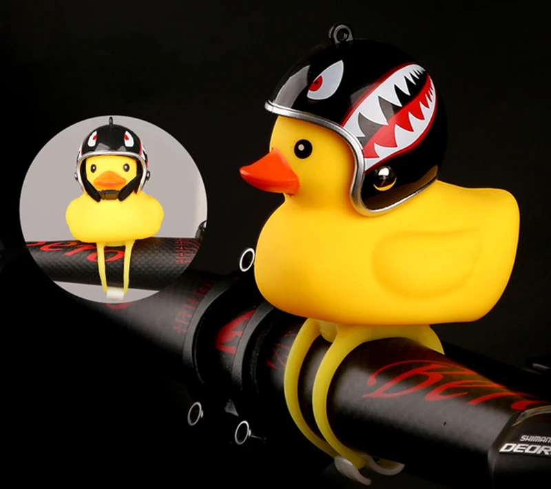Bicycle Bell with Light Mtb Bike Handlebar Light Yellow Broken Wind Small Duck Hard Hat Helmet Cycling Equipment Ring Bell