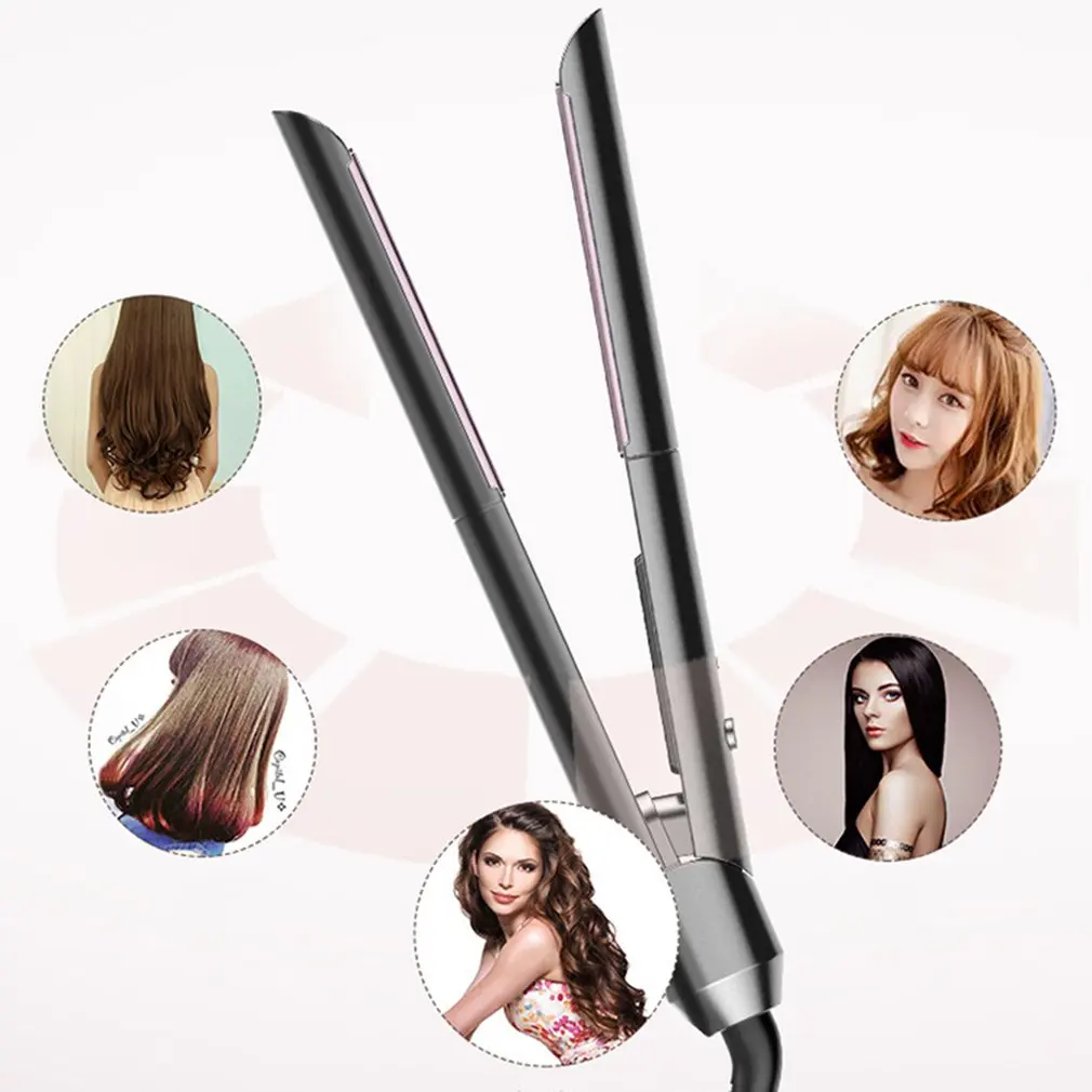 

2 in 1 Dual Use Hair Curling & Straightening Iron Hair Straightener Hair Curler Wet & Dry Flat Iron Hair Styler