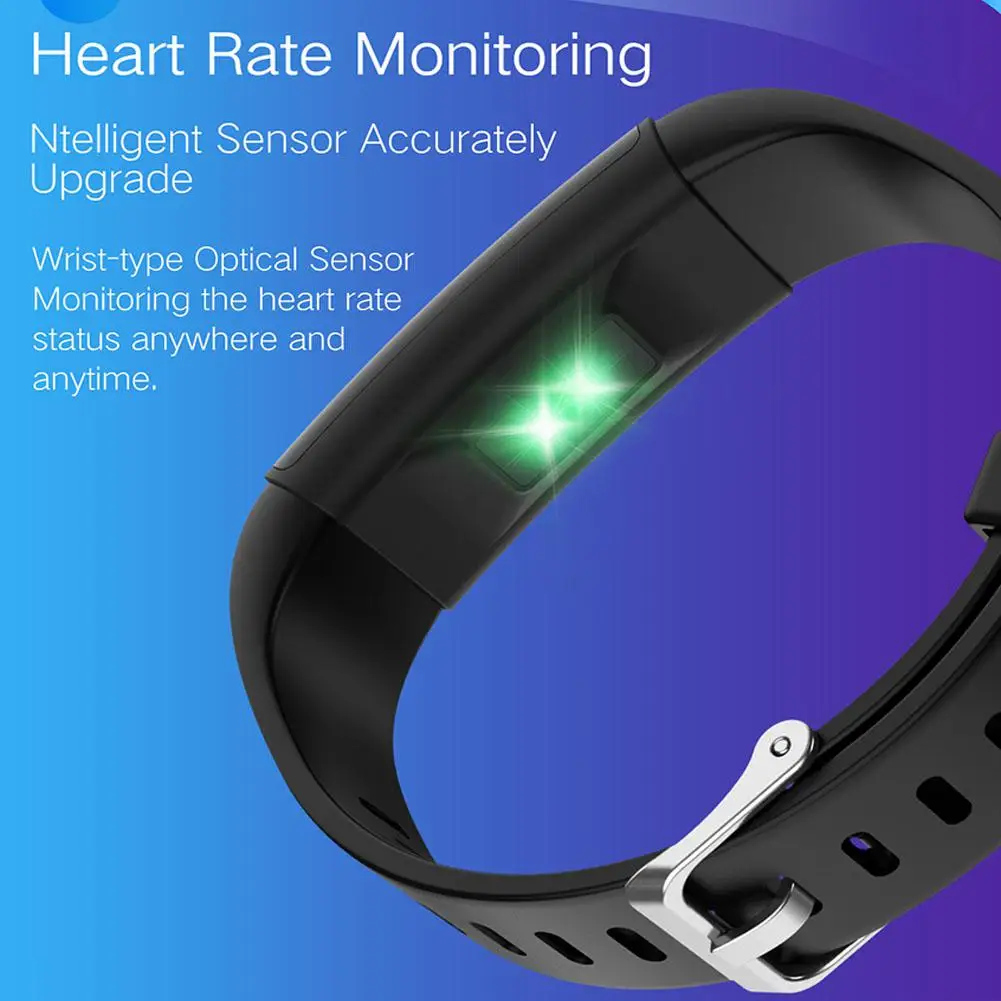 Kuulee Цвет ЖК-дисплей Bluetooth Smart Band спортивные часы здоровья сердечного ритма в режиме реального Водонепроницаемый Фитнес трекер Смарт-браслет
