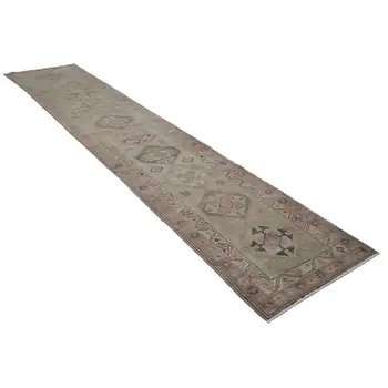 

82x419 Cm Beige Handmade Boho Runner Rugs-3x14 Ft