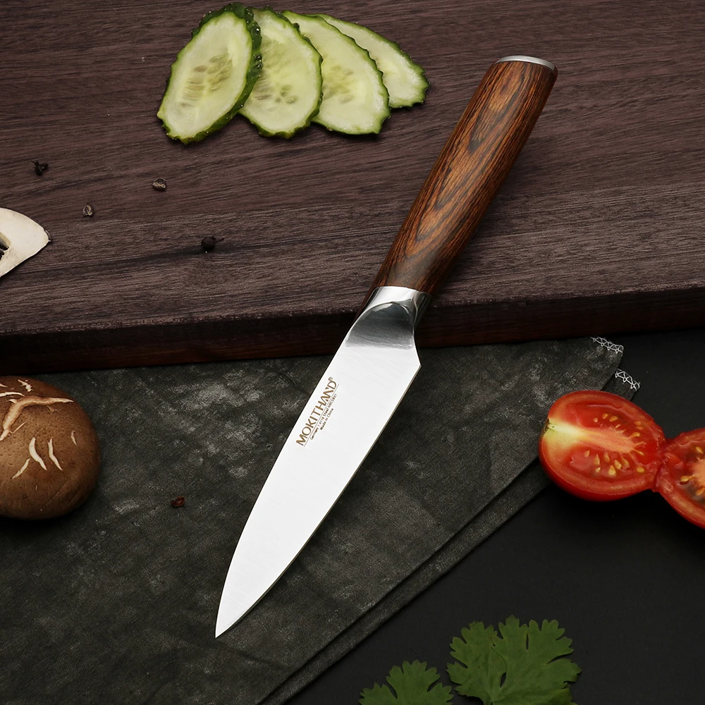 Mokithand Paring knife 3.5 inch Japanese Fruit Knives Germany 1.4116 Stainless Steel Professional Kitchen Vegetable Knife