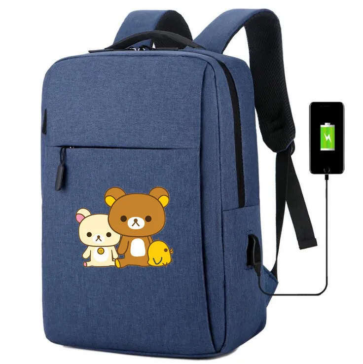 10 Детский рюкзак из парусины Rilakkuma, usb зарядка, школьные сумки, мобильный телефон, зарядка через плечо, сумка для ноутбука, дорожная сумка рюкзак - Цвет: 10