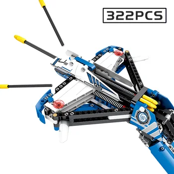 

322pcs Steel Lightning Crossbow Building Blocks Spring Launch Creativity Shooting Children's Educational Toys