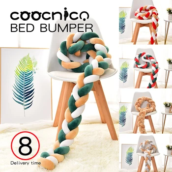 1m-4m Del Bambino Culla Letto Paraurti 3 Trecce Intrecciato Presepe Bambini Culla Ggumbi Anti-Collisione Recinzione inua Bed Decorazione Della Protezione Infantile