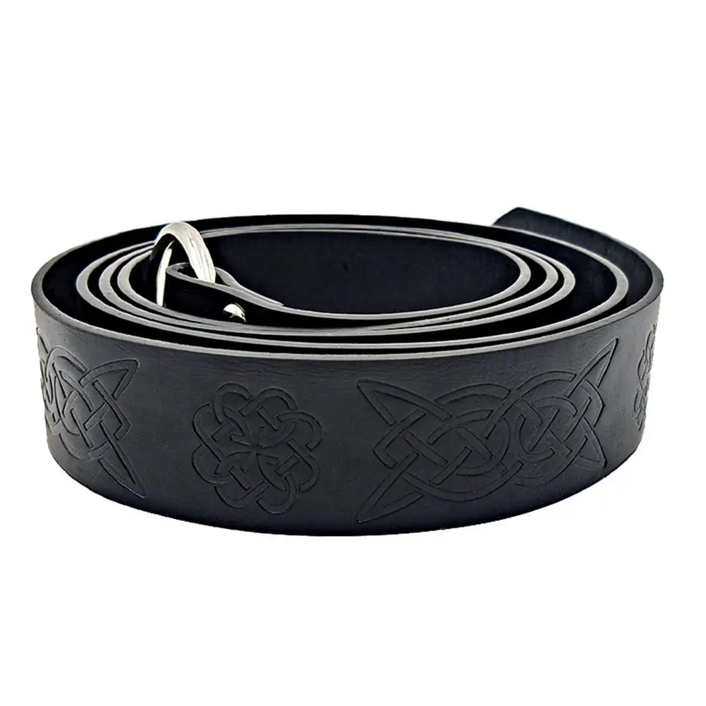 New Medieval Embossed Viking Vegvisir PU Leather O Ring Belt Retro Renaissance Knight Buckles Belt Leather Waistband for Men men fashion accessories