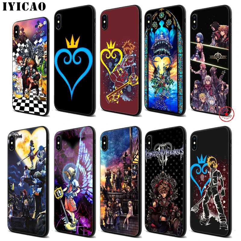 Мягкий Черный силиконовый чехол IYICAO Kingdom hearts для iPhone 11 Pro Xr Xs Max X или 10 8 7 6 6S Plus 5 5S SE |