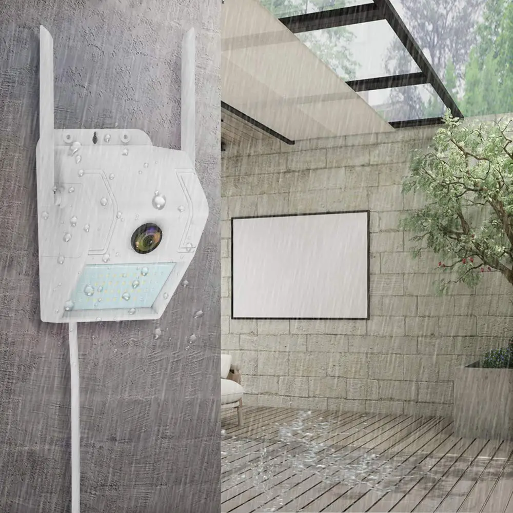 Projetor ao ar Câmera de Segurança em Casa Câmera de Visão Noturna com Led Sensor de Movimento Luz de Parede Câmera sem Fio Livre Wifi 1080 p 2.4g 14 de visão noturna com led sensor de