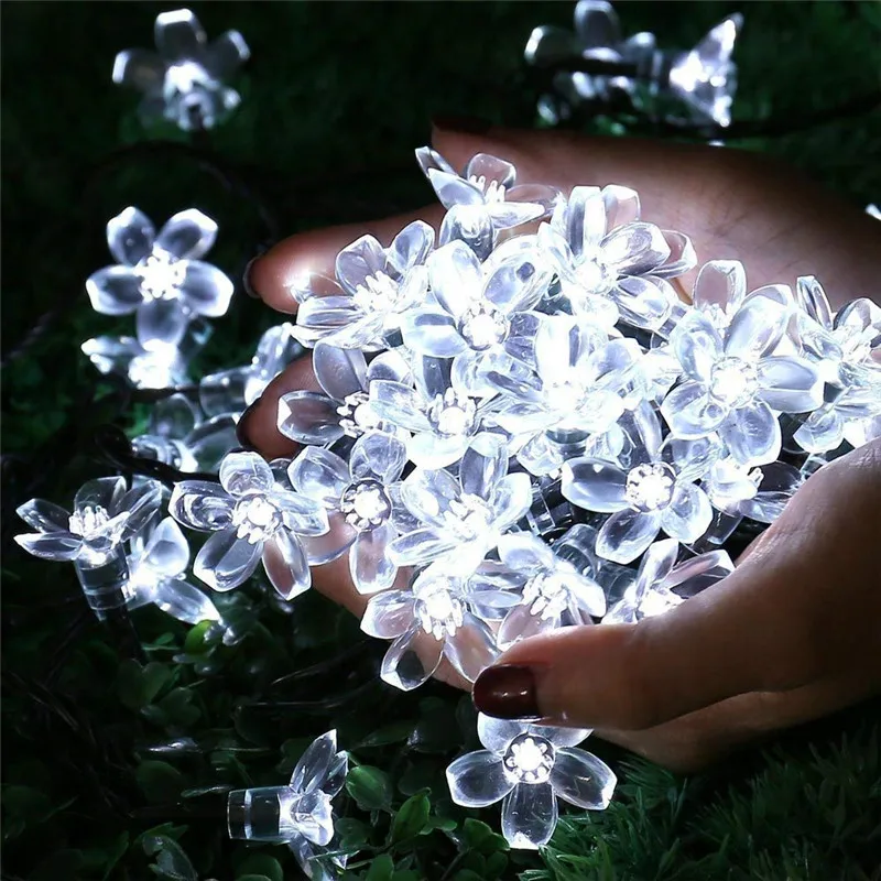 Solar String Lights, Fairy Garden Blossom Christmas Lights for Outdoor, Home, Lawn, Patio, Party and Holiday Decoration