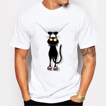 

2020 New Harajuku T Shirt Men Funny Casual Couple Models Cat Pattern Print Short-Sleeved T-Shirt Tops