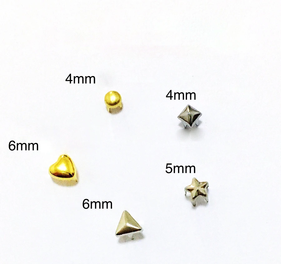 

30PCS/lot Mini Dolls Clothes rivet 4MM/5MM/6MM round Star Shape claw hammer for DIY Making Dolls Clothes Accessories