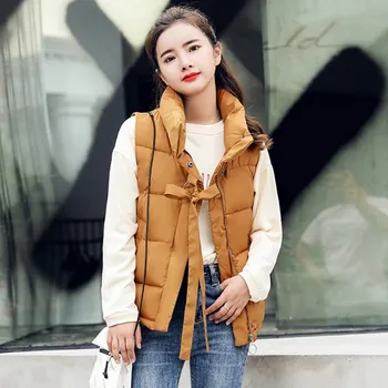 

Women Sleeveless Coat Winter Thick Warm Female Zipper Jackets Coats