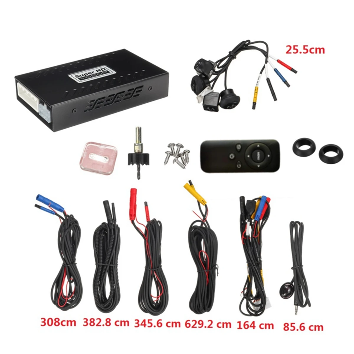 US $110.14 360 Degree Bird View Panorama System 4 Cameras 1080p Car Dvr Recorder Rearview Camera Arm Night Vision Visual Parking Monitoring
