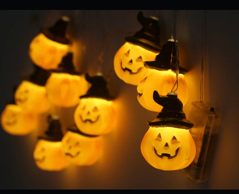Хэллоуин фонарь в форме тыквы фонарики 10/20/40 светодиодный тыквы гирлянды для Дня всех святых декор для Хэллоуина, вечеринки свет II