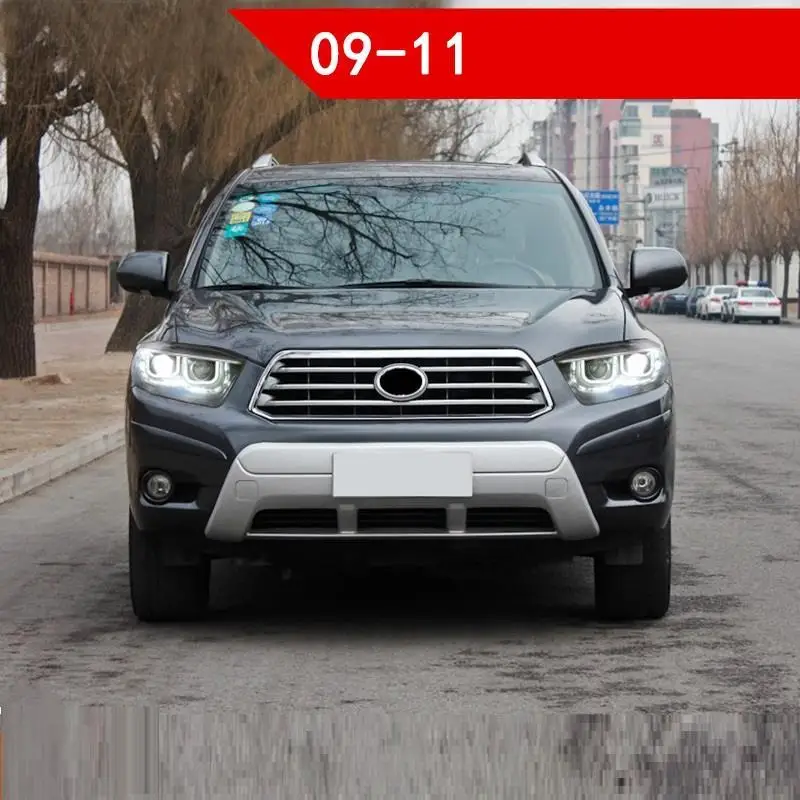Автозапчасти, дневные наружные Автомобильные фары, Cob светодиодные ходовые фары, автомобильные фары в сборе 09 10 11 для Toyota Highlander