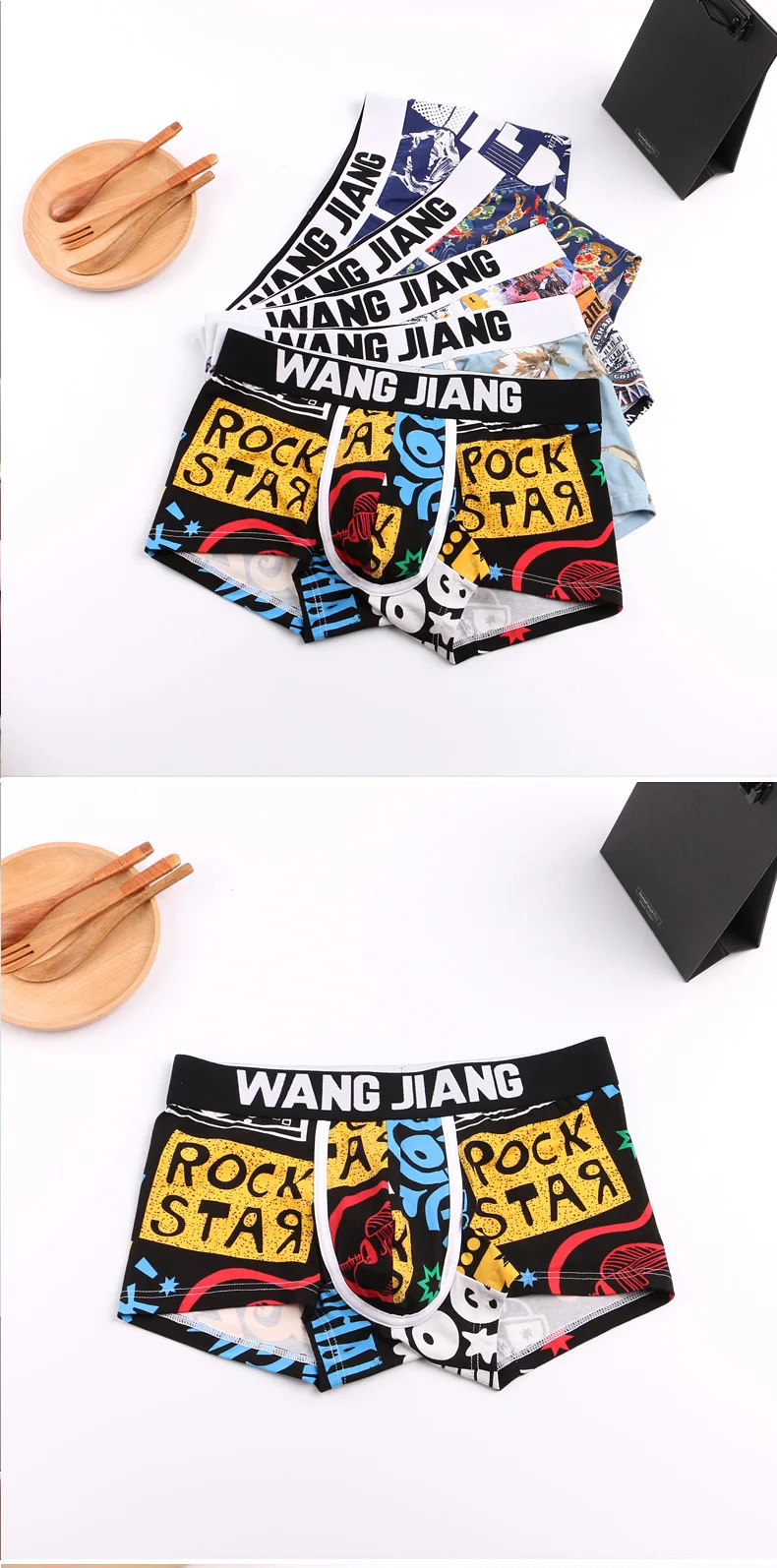 WJ calzoncillos de algodón para hombres, ropa boxeadores interior, pantalones transpirables cortos sexis, a cuadros, es