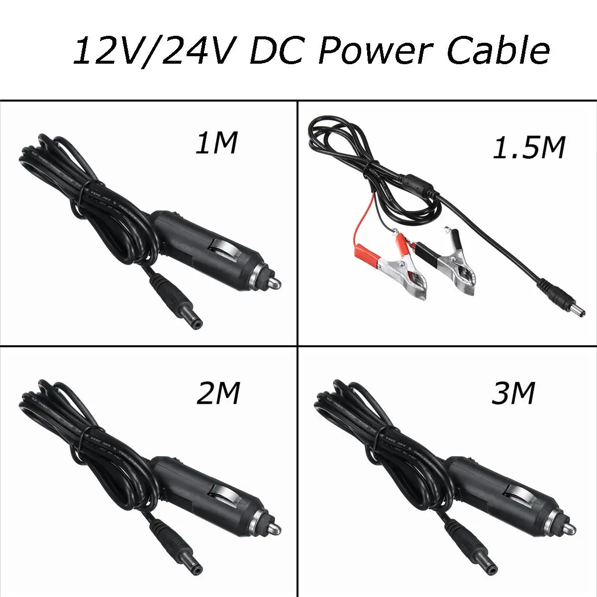 Автомобильный Прикуриватель кабель 1 м/2 м/3 м 12 В Портативный DC 5,5 мм* 2,5 мм мужской разъем автомобильное зарядное устройство Удлинительный кабель с патроном шнур