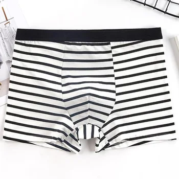 

Men's Underwear Cotton Boxers Man Breathable Panties Striped Shorts Underpants Men Boxer for Family Sexy Mens Underwear 3pcs