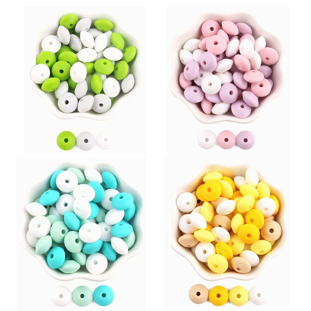 

Abacus Beads Round Silicone Beads Teething Baby Teether DIY Pacifier Chain BPA Food Grade Silicone For Mommy Handmaking jewelry