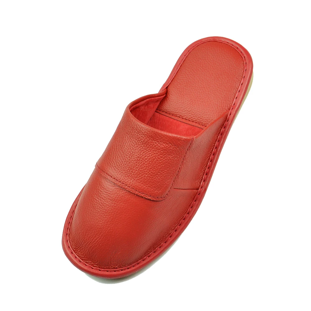 Genuine Cow Leather slippers couple indoor non-slip men women home fashion casual single shoes PVC soft soles spring summer 508