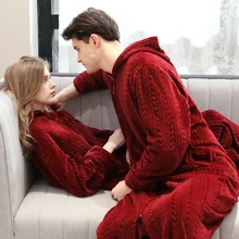 Пижамы унисекс с длинными рукавами, халаты с капюшоном, банный халат, пижама, домашний халат, плюшевый халат Robeflannel на молнии с капюшоном