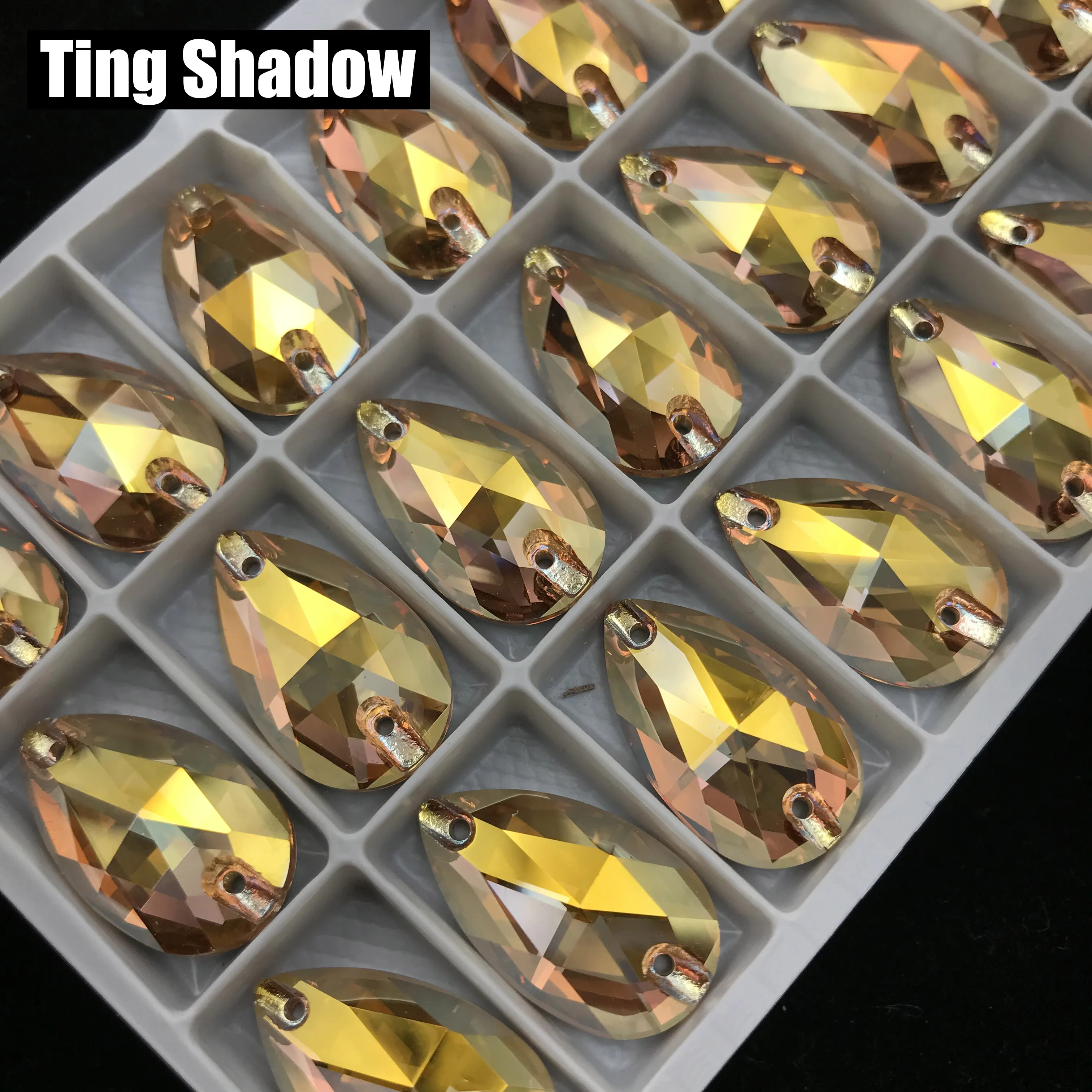 Sunshine K9 Drop AB flatback пришить стеклянные кристаллы, стразы с отверстиями DIY платье гимнастический танцевальный костюм ювелирные аксессуары