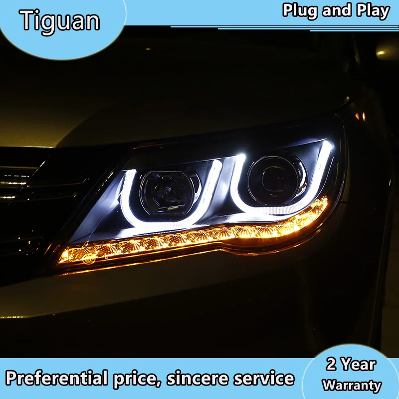 Автомобильный Стайлинг для VW 2010 2013 Tiguan фары Новый светодиодный ная фара DRL линза