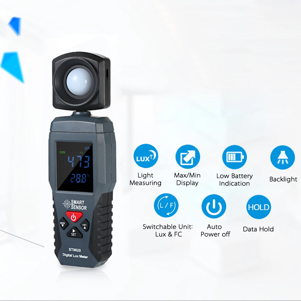 Lux FC переключаемый Luxmeter 1 200000 Люкс легкий измеритель автоматический ручной