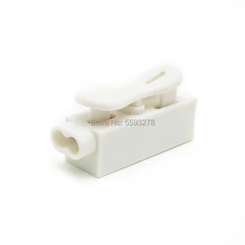 

100PCS/LOT ZQ-1P Electrical Cable Terminal for LED Lighting Strip 1pin spring type terminal block quick connector white