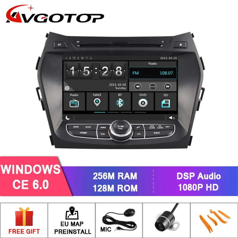 Wince 6.0 AVGOTOP Android 9 WINCE Bluetooth GPS Автомобильный радиоприёмник dvd-плеер для HYUNDAI Ix45 2G 16G MP3 MP4 автомобиля мультимедиа - Цвет: Wince 6.0
