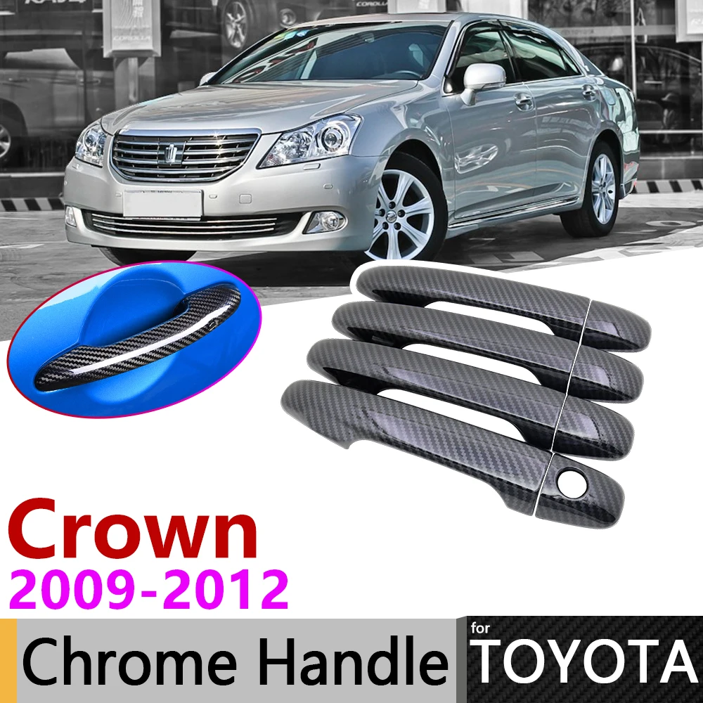 Роскошная Черная дверная ручка из углеродного волокна для Toyota Crown S200 2009 2010 2011 2012 аксессуары наклейки отделка Набор Хром