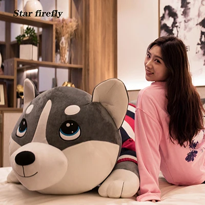 2 Peluche 100 см Большой размер Husky Плюшевые игрушки Мягкая Успокаивающая кукла с подушкой для сна животное собака милый мультфильм мягкая игрушка куклы для подарков - Цвет: 2