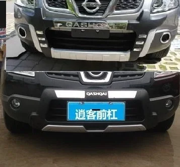 Высокое качество для Nissan Qashqai 2008- пластик ABS хромированные передние и задние бамперы противоскользящие защитные молдинг 2 шт(передняя+ задняя
