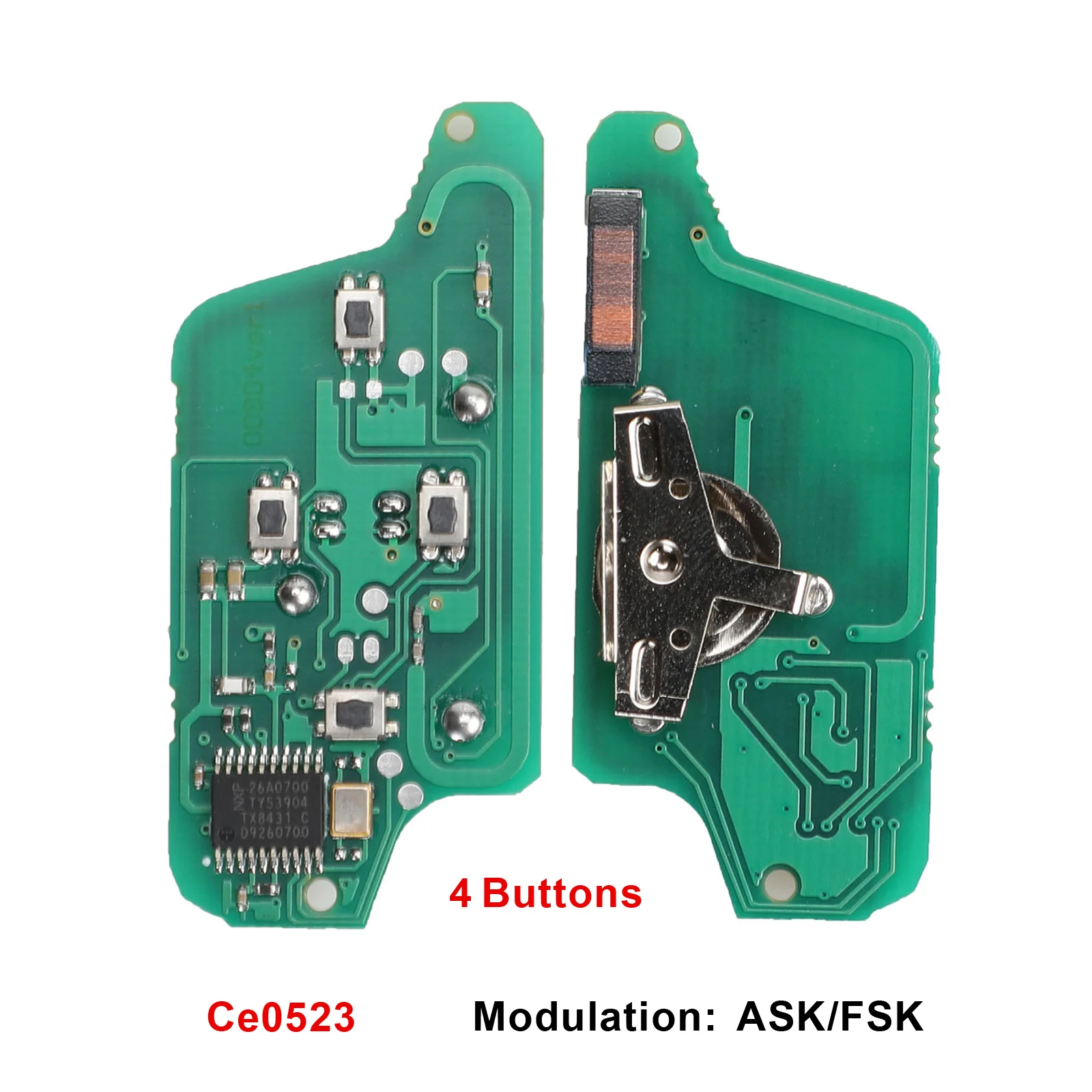 jingyuqin ASK/FSK 433Mhz 4 Buttons Circuit Board For Peugeot 1007 For Citroen C8 CE0523 Flip Floding Remote Key Fob Control