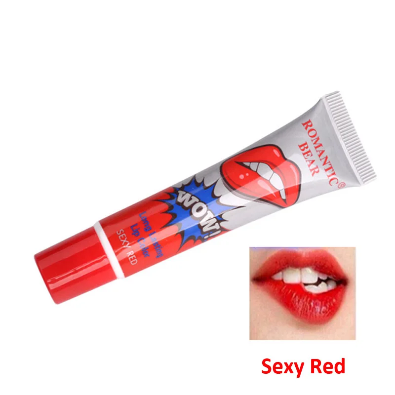 Sexy Red Романтический медведь 6 цветов пилинг для губ волшебный матовый сексуальный красный макияж стойкий блеск для губ красота Wow жидкая губная помада - Цвет: Sexy Red