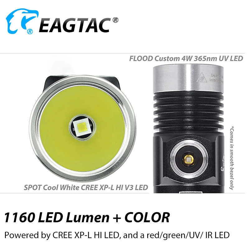 EAGTAC DX30LC2-SR Цвет XPL HI 365NM 395NM УФ светодиодный Перезаряжаемые фонарик изготовленный на заказ гравировальный супер яркий фонарь 18650 Батарея