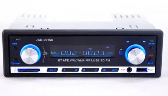 20 шт. автомобильный Радио Bluetooth JSD 20158 автомобильный стерео аудио в тире FM aux-приемник вход приемник USB MP3 MMC WMA радио