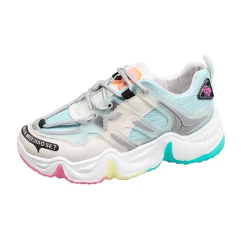 

Big Sole Rainbow Women Casual Shoes 2020 Jelly Colorful Fashion Lady Tennis Breathable Platform Walking Sneakers Street Girl 40