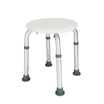 

Aluminum Alloy Elderly Bath Chair Round Stool with Sucker Armrest White ship from US drop shipping