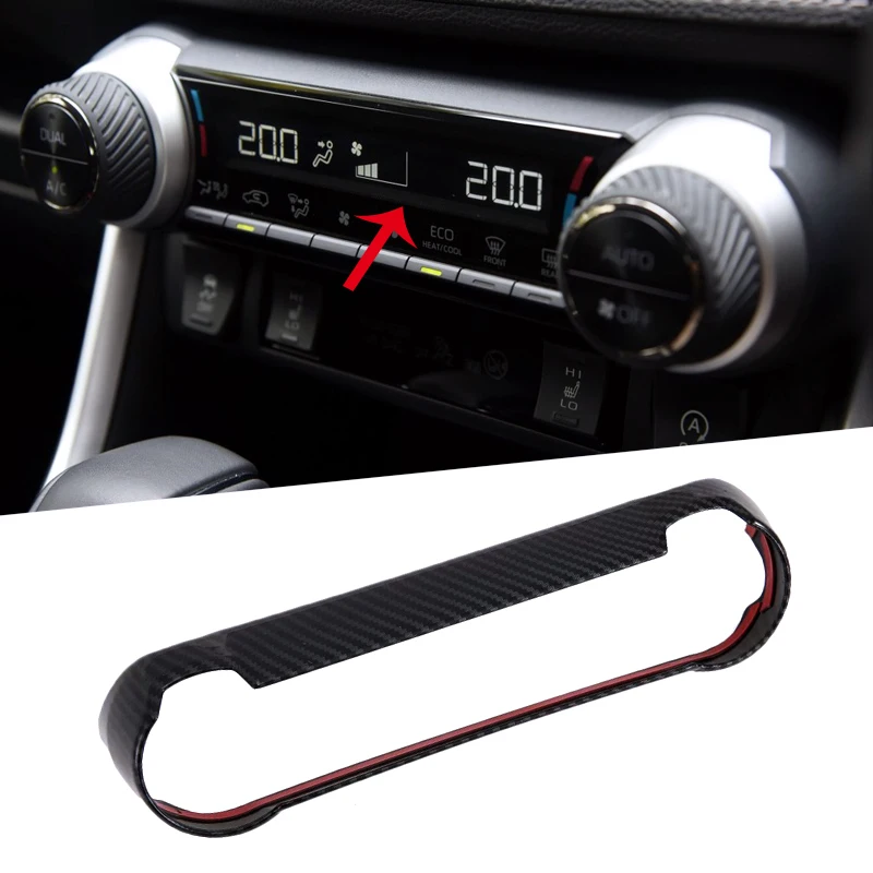 Car Styling Carbon Fiber Color Interior Air Conditioning Button Switch Ring Cover Trim 1pcs For Toyota RAV4 XA50 2019 | Автомобили и