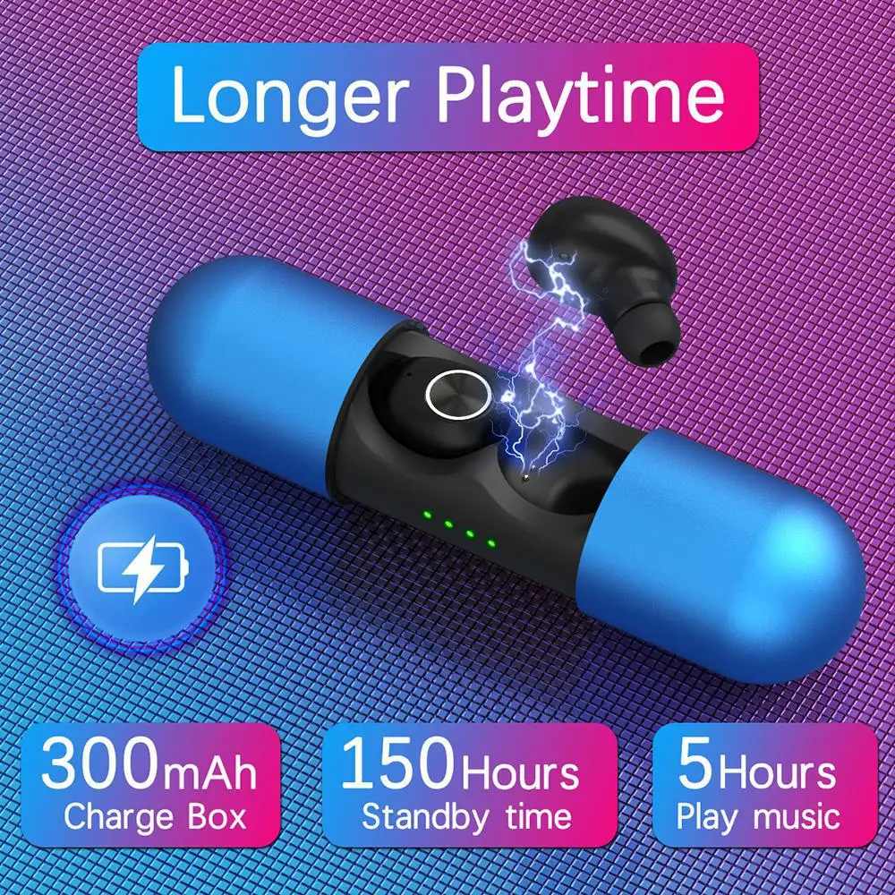 TWS True Беспроводные Bluetooth 5,0 наушники с зарядным отсеком без задержки HD бинауральная беспроводная гарнитура