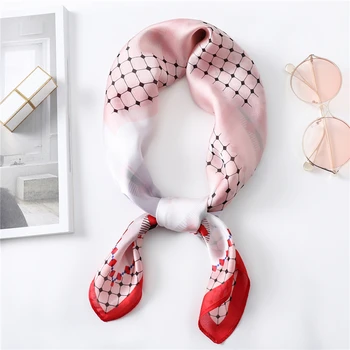 

2020 Spring New Trend Square Scarf Women Small Dot Print Silk Scarves High Quality Shawls Wraps Foulard Bandana Femme Echarpe
