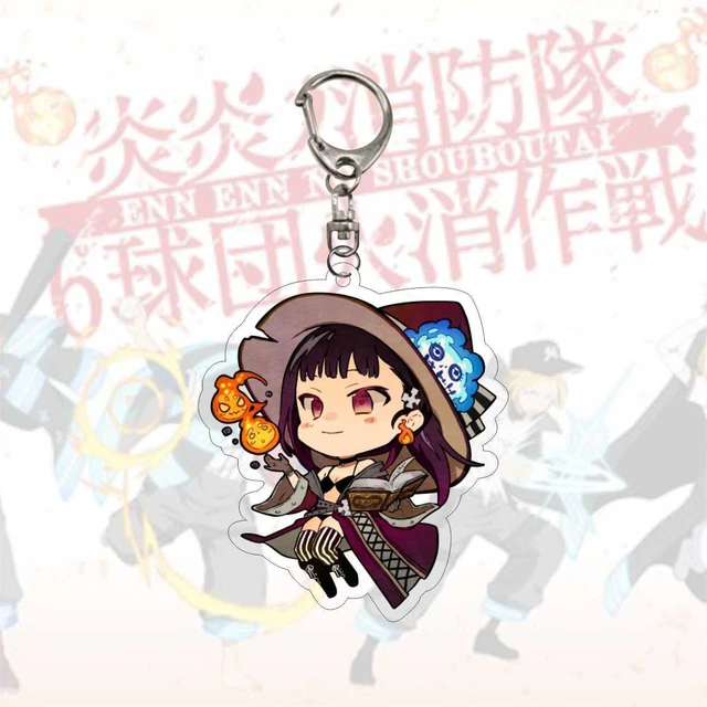 1 Pcs Kawaii Anime Fire Force Cosplay Keychains Figure Arthur Boyle Shinra  Kusakabe Acrylic Pendant Keyrings Toys Xmas Gifts