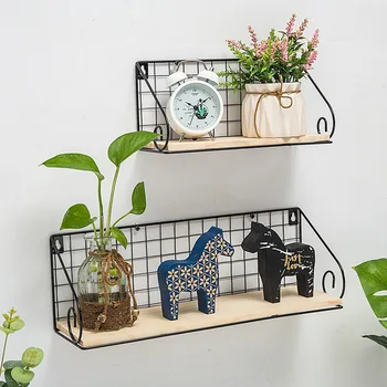 

Wrought Iron Wall Shelf Kitchen Bathroom Shelf Multi-Functional Storage Rack Home Living Wall Decoration Finishing Wall Hanging