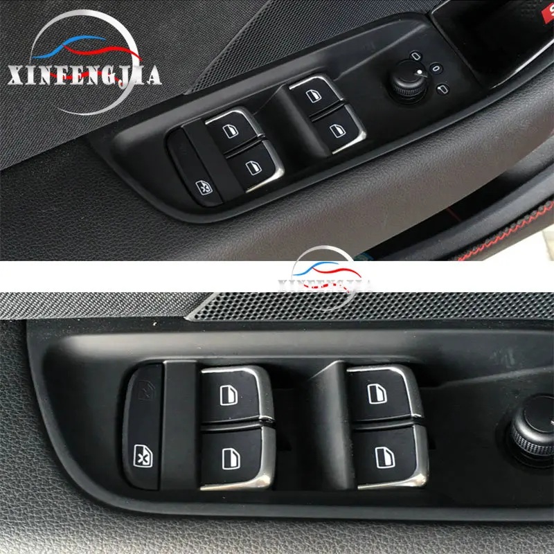 Для Audi A4 A5 Q5 B8 7x хромированная кнопка подъема двери, окна переключатель блесток крышка отделка