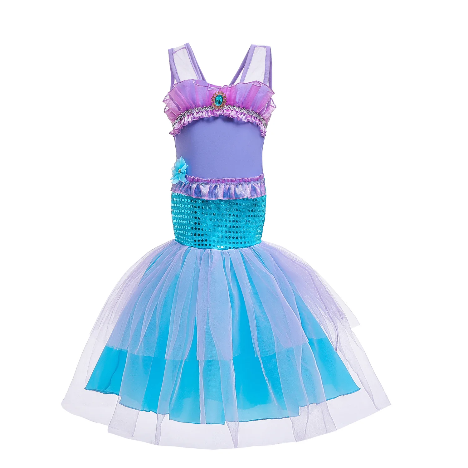 Платье русалки для детей; платье для девочек; карнавальный костюм на Хэллоуин; детская одежда; платье Ариэль; платье принцессы для девочек