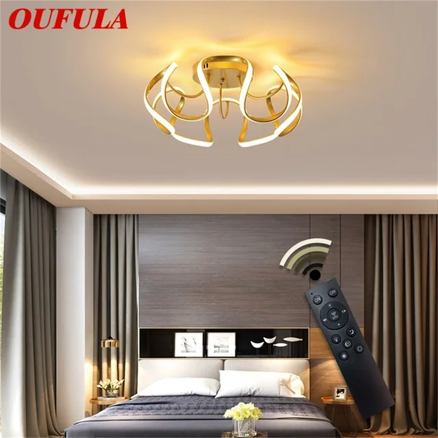 $US $80.50 OUFULA Led Ceiling Lights Fixtures with Remote Control 3 Colors Brightness Adjustable and Dimmable Home For Living Room Bedroom