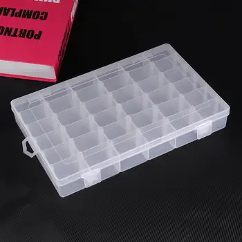 

-Grid Dumplings storage box Keep fresh Clear Hard Plastic Jewelry Organizer Box Storage Container Case with Removable Dividers
