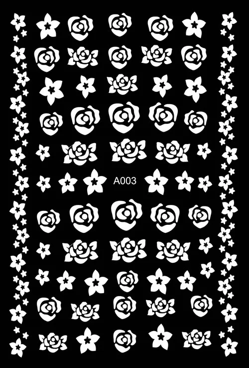 1 шт 3D наклейки для ногтей белые ретро кружевные цветы полые Геометрические линии наклейки самоклеящиеся маникюрные Советы украшения для ногтей - Цвет: A003