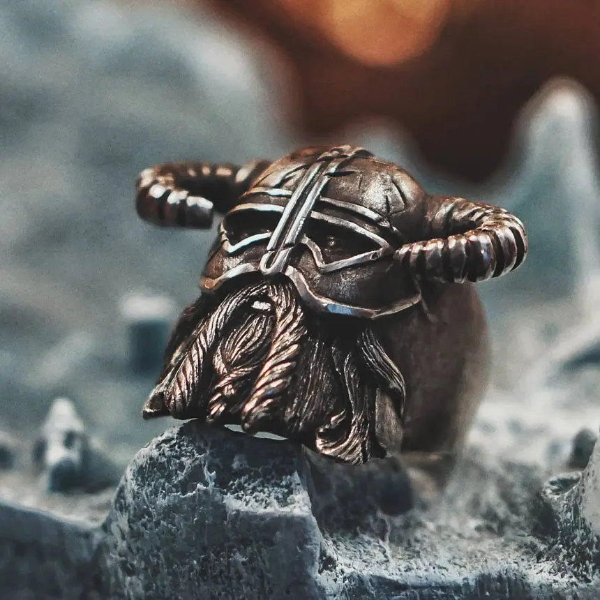 Для мужчин s Viking кольцо воина из нержавеющей стали Тяжелая нордическая Байкерская Мода нордические украшения мужской подарок